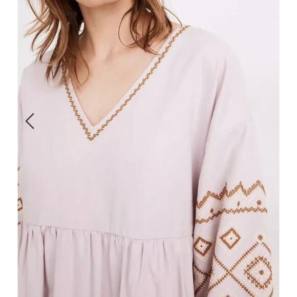Madewell‎ embroidered sleeve popover midi dress PM - Picture 2 of 13